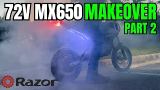 72V Razor MX650 Street Bike Makeover Part 2 - Back on the Road!