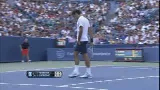 Djokovic roars, tries to hit Federer at the net