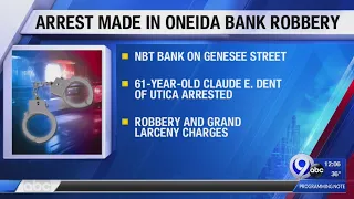 Oneida County man in custody after bank robbery