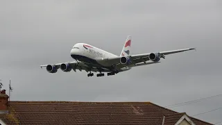 Early morning HEAVIES ONLY 27L low arrivals Myrtle Avenue, Planespotting 4K London Heathrow Airport