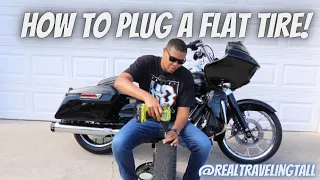 How to plug a flat motorcycle tire!