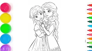 How to Draw Elsa and Anna ||Easy Drawing ||Princess drawing ||cute Elsa Drawing.