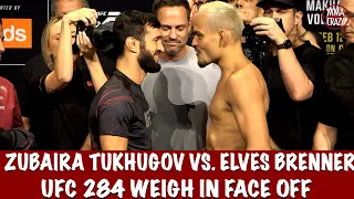 UFC 284: Zubaira Tukhugov vs. Elves Brenner weigh in Face off