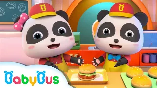 Kiki & Miumiu Menjadi Koki Hamburger Kecil | Lagu Anak-anak | BabyBus Bahasa Indonesia