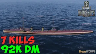 World of WarShips | Okhotnik | 7 KILLS | 92K Damage - Replay Gameplay 4K 60 fps