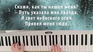 "Здравствуй,как ты живешь" играть на синтезаторе по буквенным обозначениям, петь+ноты