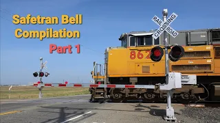 Railroad Crossings With Safetran Mechanical Bell's Compilation, USA Railroad Crossings Part 1