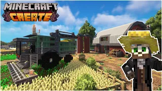 I built a WORKING COMBINE Harvester in Minecraft Create Mod!