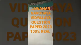jawahar navodaya vidyalaya real question paper 2023 || jnv class 6 model paper #shorts #viral #jnv 🥰
