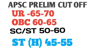 APSC PRELIM CUT OFF details analysis l APSC CUT OFF 2024 SMART ANALYSIS l