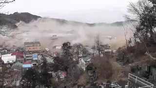 東日本大震災 岩手県大槌町 津波の瞬間　The moment of the tsunami  at Otsuchi-cho in Iwate. 3,11