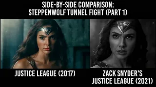 Justice League 2017 Vs 2021 Steppenwolf Tunnel Fight Part 1 | Zack Snyder Cut Vs Whedon Cut