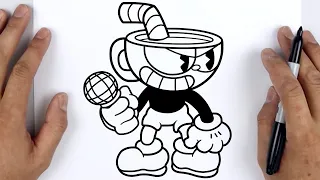 HOW TO DRAW CUPHEAD (Indie Cross) | Friday Night Funkin (FNF) - Easy Step By Step Tutorial