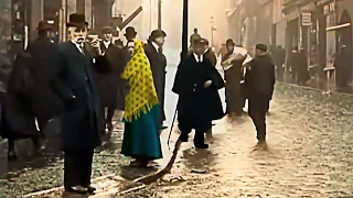 Streets of Downtown Halifax England 1902 (NEWER VERSION) Colorized, 60FPS