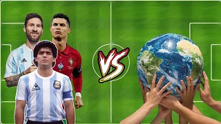 Ronaldo Messi Maradona VS Football