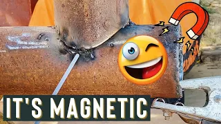 WHEN WELDING ON MAGNETIZED PIPE