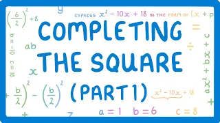 GCSE Maths - How to Factorise Quadratics by Completing the Square (Part 1 - Factorise When a=1)  #52