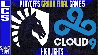 TL vs C9 Highlights Game 5 | LCS Summer 2019 Playoffs Grand Final | Team Liquid vs Cloud9