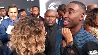 Kat Graham Flirts with Demetrius Shipp Jr. At All Eyez on Me Premiere