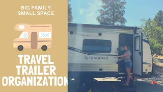 HOW WE ORGANIZED OUR TRAVEL TRAILER||SMALL RV ORGANIZATION