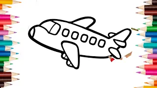 Aeroplane drawing, coloring for kids and toddlers |How to draw Aeroplane for kids |Art gallery