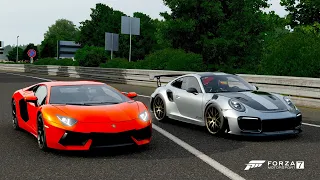 Forza 7 Drag race: Lamborghini Aventador vs Porsche 911 GT2 RS (Rematch)