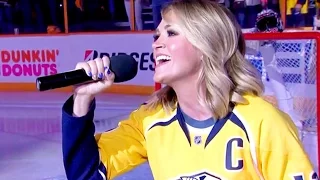 Carrie Underwood SURPRISES Husband with NHL Playoff National Anthem Performance!