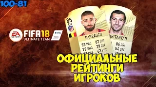 FIFA 18 | ОФИЦИАЛЬНЫЕ РЕЙТИНГИ ИГРОКОВ | ТОП-100 (100-81)