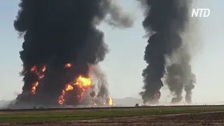 На афгано-иранской границе сгорели 500 бензовозов и грузовиков