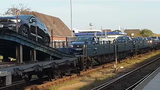 Westerland Sylt Entladung vom blauen Autozug