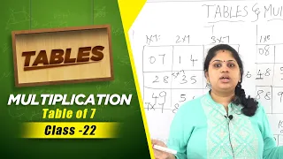 Tables and Multiplication Part -22 | Table of 7 | fast way to learn | Mathematics for beginners