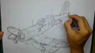 How to draw Corsair plane