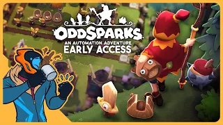 Woodpunk Factory Builder, But With Pikmin! - Oddsparks: An Automation Adventure [Early Access]