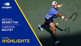 Matteo Berrettini vs Corentin Moutet Highlights | 2021 US Open Round 2