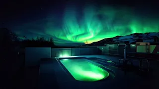 think about watching aurora in the pool