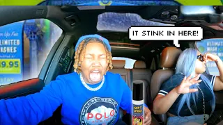 FART SPRAY IN CAR WASH PRANK 😂