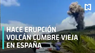 Hace erupción volcán Cumbre Vieja en España - Las Noticias