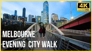 4k Walk MELBOURNE | Evening Walking Tour Melbourne Australia