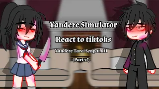 II Yandere Simulator react to Ayano/Tiktoks II Yandere Taro AU II PT.2 II TW:blood,knife,ex.. II