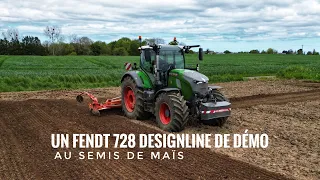 Semis de maïs à l’ETA Boivin avec leur Fendt 728 DesignLine de démo