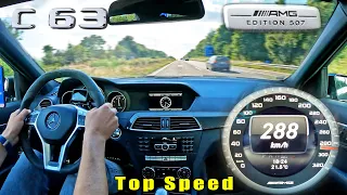 6.2 V8 MERCEDES C63 AMG EDITION 507 | TOP SPEED on AUTOBAHN