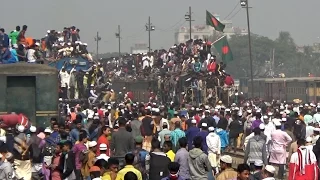 Ijtema passengers are riding roof of the overloaded Train