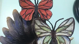 Leather craft, How to make a leather butterfly hair clip Pt. 1