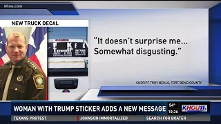 Woman with 'F__k Trump' sticker adds new one aimed at sheriff