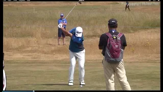 Hideki Matsuyama golf swing Short Iron (short pitch - face-on), ASI Scottish Open, July 2018