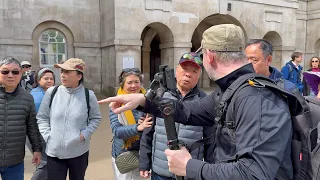 Rude Morons Confronted for Walking into King's Guards restricted Areas!