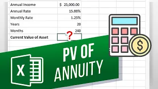 How to Calculate Annuities Using Excel | Present Value of Annuity for Asset Valuation