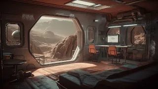 Mars Surface Obervation Outpost. Sci-Fi Ambiance for Sleep, Study, Relaxation