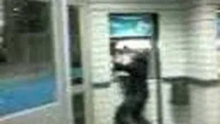 Stupid drunk guy runs into an ATM