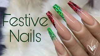 Easy Color Blocking Nails | Christmas Nail Tutorial | Giveaway #4
